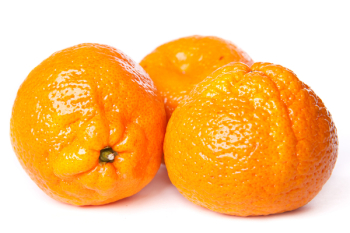 Oranges isolated on white background.