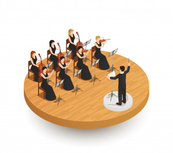 Orchestra isometric composition Free Vector Orchestra isometric composition Free Vector