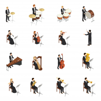 Orchestra people set Free Vector Orchestra people set Free Vector