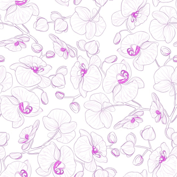 Orchid seamless pattern. Orchid seamless pattern.