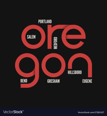 Oregon state t-shirt and apparel design vector image Oregon state t-shirt and apparel design vector image