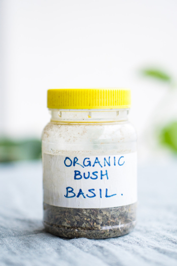 Organic Bush Basil Jar Organic Bush Basil Jar