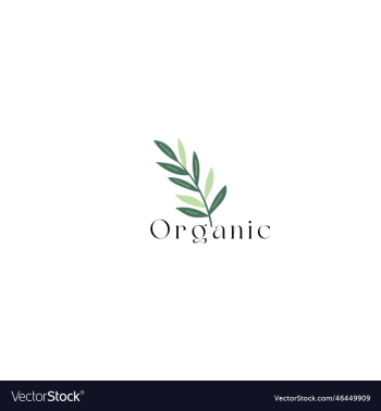 organic logo with green leaves organic logo with green leaves