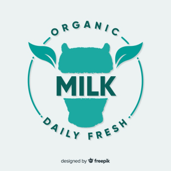 Organic milk logo background Organic milk logo background