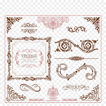 Ornament Vintage clothing Picture frame - Vintage vector border 