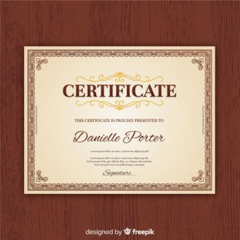 Ornamental certificate template