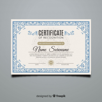 Ornamental certificate template