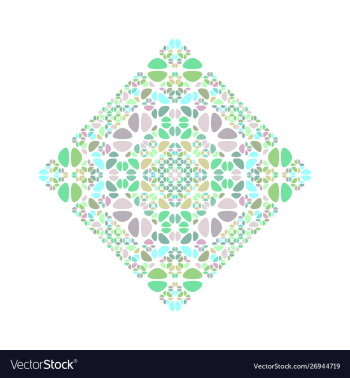 Ornate abstract isolated stone diagonal square vector image Ornate abstract isolated stone diagonal square vector image