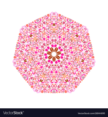 Ornate floral heptagon symbol - geometric vector image Ornate floral heptagon symbol - geometric vector image