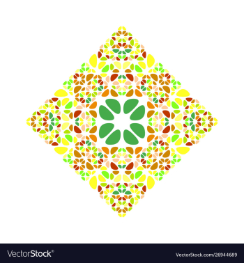 Ornate isolated abstract flower diagonal square vector image Ornate isolated abstract flower diagonal square vector image