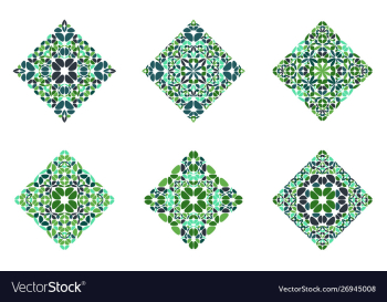 Ornate isolated abstract petal diagonal square vector image Ornate isolated abstract petal diagonal square vector image