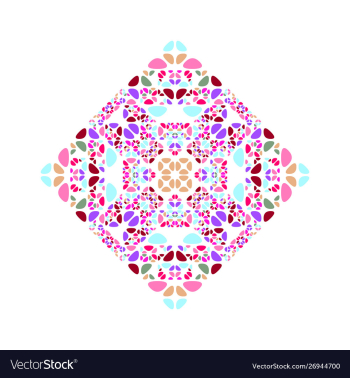 Ornate isolated stone diagonal square symbol vector image Ornate isolated stone diagonal square symbol vector image