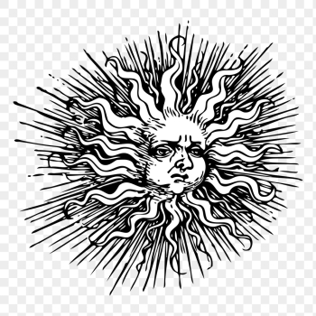 Ornate sun png sticker, celestial | Free PNG - rawpixel