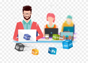 Our Graphic Design Services - Office People Working Vector