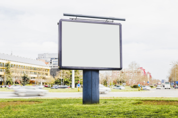 Outdoor advertising mockup on the roadside Outdoor advertising mockup on the roadside