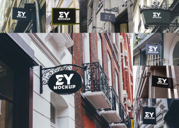 Outdoor Hanging Sign Mockup (PSD) Outdoor Hanging Sign Mockup (PSD)
