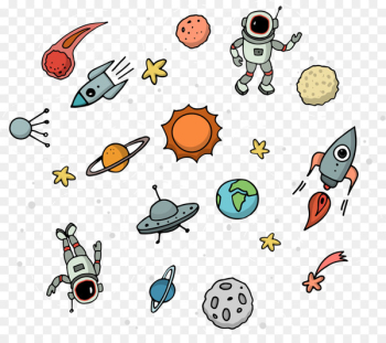 Outer space Astronaut Illustration - Vector space station 