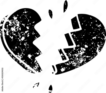 outline broken heart outline broken heart