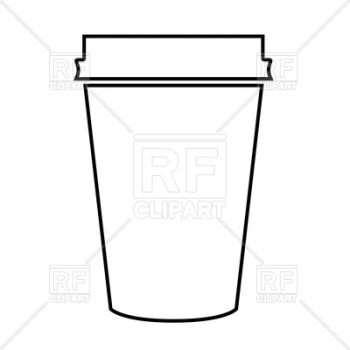 Outline of paper coffee cup Vector Image of Signs, Symbols, Maps ...