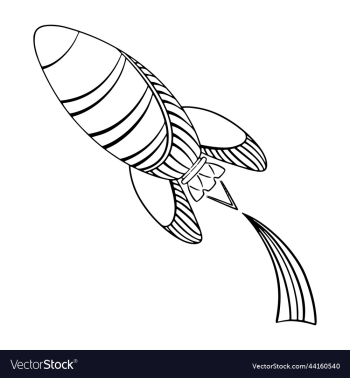 outline space ship isolated on white background outline space ship isolated on white background