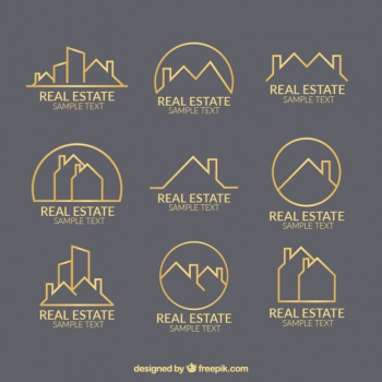Outlined real state logo template Outlined real state logo template