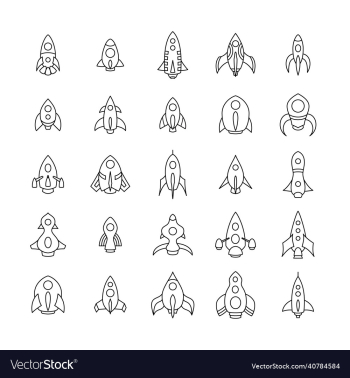 outlined rockets collection perfect for games