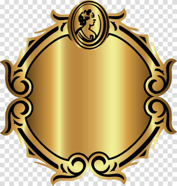 Oval brown filigree frame illustration, Frames, Gold pattern decorative circular frame transparent background PNG clipart