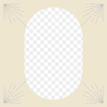 Oval geometric png frame, beige | Free PNG - rawpixel