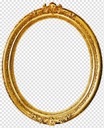 Oval gold frame, Frames Gold Mirror , vintage gold transparent background PNG clipart