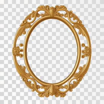 oval vintage gold picture frame PNG transparent