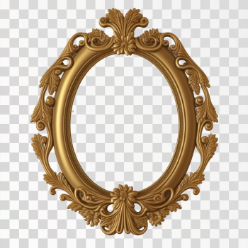 oval vintage gold picture frame PNG transparent