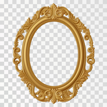 oval vintage gold picture frame PNG transparent