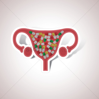 Ovary filled with pills Ovary filled with pills
