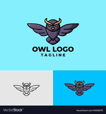owl cartoon mascot logo design