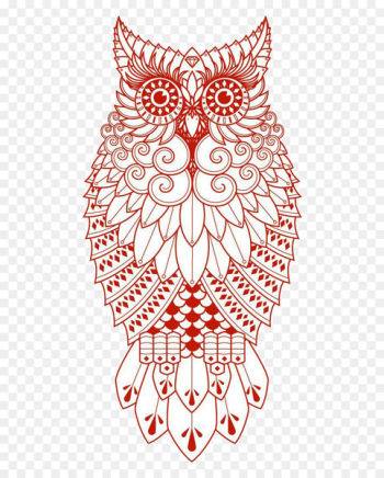Owl Drawing Tattoo - Red Owl Owl Drawing Tattoo - Red Owl