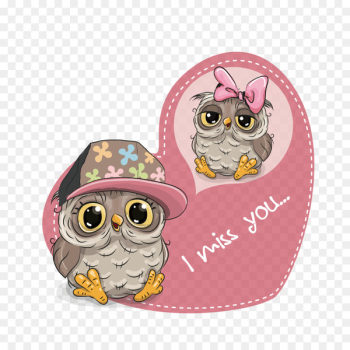 Owl Royalty-free Cartoon Illustration - Owl Love Owl Royalty-free Cartoon Illustration - Owl Love