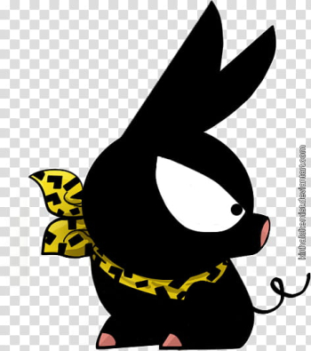 P-chan, black animal sticker transparent background PNG clipart P-chan, black animal sticker transparent background PNG clipart