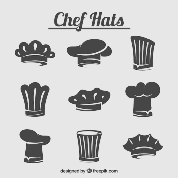 Pack of chef hat silhouettes Pack of chef hat silhouettes