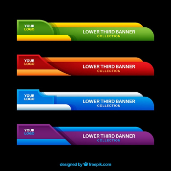 Pack of colorful lower thirds in flat design Pack of colorful lower thirds in flat design