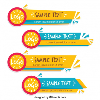 Pack of geometric lower thirds Free Vector Pack of geometric lower thirds Free Vector