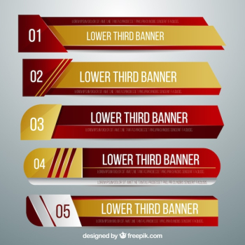 Pack of golden and red lower thirds Pack of golden and red lower thirds