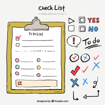 Pack of hand-drawn elements for checklists Pack of hand-drawn elements for checklists