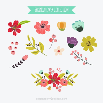 Pack of hand-drawn flowers Pack of hand-drawn flowers