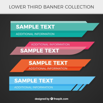Pack of modern lower thirds in flat design Pack of modern lower thirds in flat design