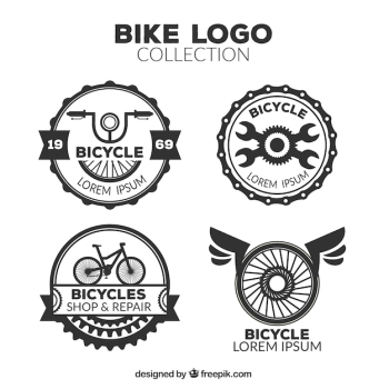 Pack of retro bicycle logos Pack of retro bicycle logos
