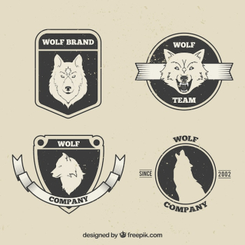 Pack of vintage wolf badges Pack of vintage wolf badges