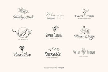 Pack of wedding florist logos Free Vector Pack of wedding florist logos Free Vector