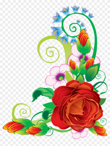 Page Corner Design Flower Hd Png