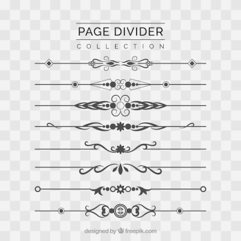 Page dividers collection without background Page dividers collection without background