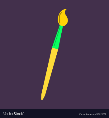Paint and brush isolated objects on background vector image Paint and brush isolated objects on background vector image